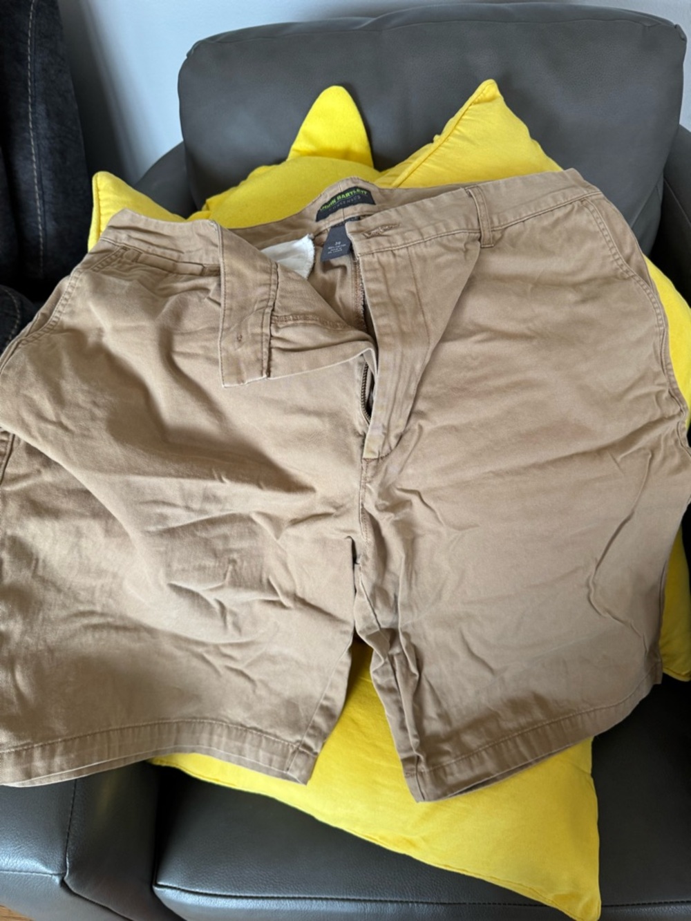 Classic Men's Tan Flat Front Shorts - Casual Everyday Style